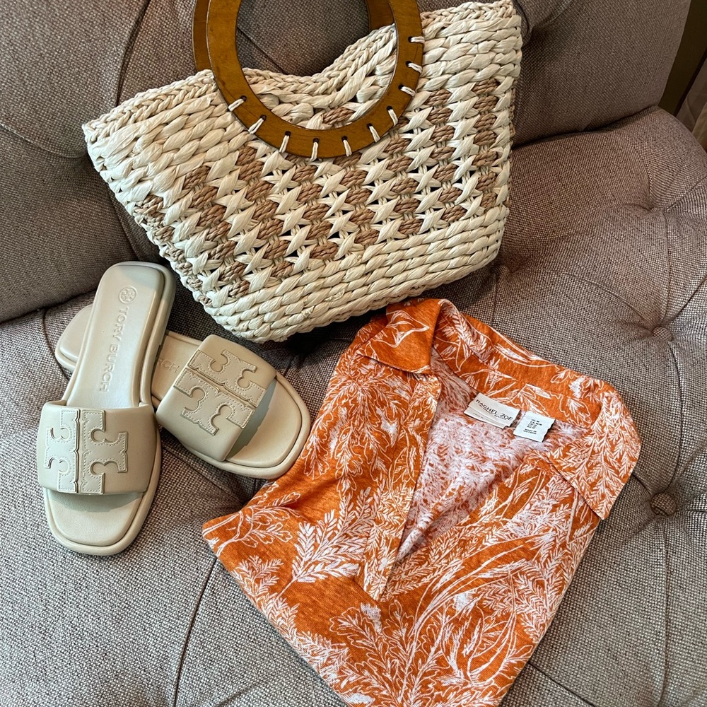 Rachel Zoe Linen Top ..Sz M